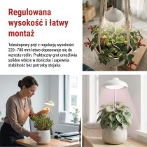 Lampa LED GROW do uprawy roślin 5 W, timer, biała