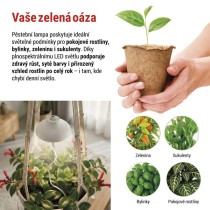 LED GROW pěstební lampa 5 W, časovač, bílá