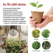 LED növénynevelő lámpa, teljes spektrum, 15 LED, beltéri, időzítővel