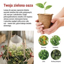 Lampa LED GROW do uprawy roślin 5 W, timer, biała