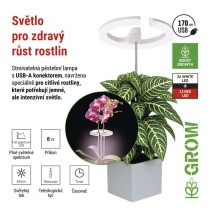 LED GROW pěstební lampa 8 W, časovač, stmívatelná, bílá