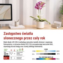 Lampa LED GROW do uprawy roślin 8 W, timer, ściemnialna, biała