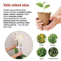 LED GROW pěstební lampa 8 W, časovač, stmívatelná, bílá