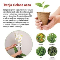Lampa LED GROW do uprawy roślin 8 W, timer, ściemnialna, biała