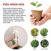 LED GROW pestovateľská lampa 8 W, časovač, stmievateľná, biela