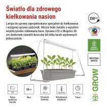 Lampa LED GROW do uprawy roślin - sadzonki 15 W, timer, biała