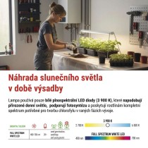 LED GROW pěstební lampa na sazenice 15 W, časovač, bílá