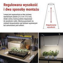 Lampa LED GROW do uprawy roślin - sadzonki 15 W, timer, biała