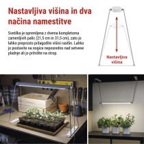 LED svetilka za rastline polnega spektra za setev, 28 LED diod, časovnik