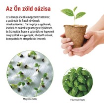 LED növénynevelő lámpa palántaneveléshez, teljes spektrum, 28 LED, időzítővel