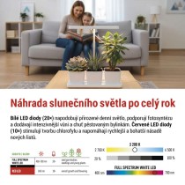 LED GROW pěstební lampa 7 W, časovač, stmívatelná, bílá