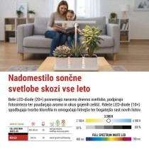 LED svetilka za rastline, polnega spektra, 30 LED diod, notranja, časovnik, zatemnljiva