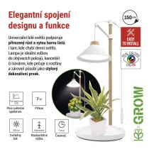LED GROW pěstební lampa 7 W, časovač, bílá