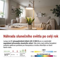 LED GROW pěstební lampa 7 W, časovač, bílá