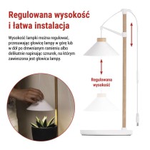 Lampa LED GROW do uprawy roślin 7 W, timer, biała