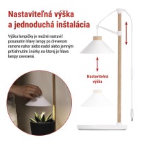 LED GROW pestovateľská lampa 7 W, časovač, biela