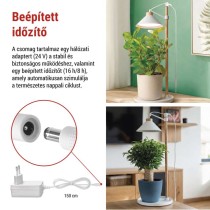 LED növénynevelő lámpa, teljes spektrum, 21 LED, beltéri, időzítővel