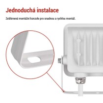 LED reflektor GLARO 20W, bílý, IP65, 2000 lm, neutrální bílá