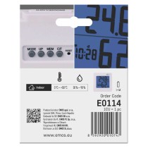 Digitális hőmérő páratartalom-mérővel, vezeték nélküli érzékelővel, óra, dátum E0114