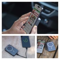 EMOS Powerbank WI 1046, 10 000 mAh, 20 W+Wireless, szürke