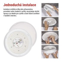 LED přisazené svítidlo TIVI, A CLASS, MW sensor, kruhové bílé 12,5W, IP44, neutrální bílá