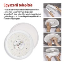 LED mennyezeti lámpatest TIVI, A CLASS, MW sen.kerek, fehér 12,5W, IP44, Természetes fehér