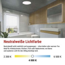 LED-Deckenleuchte TIVI, A CLASS, MW sensor, rund weiß 12,5W, IP44, Neutral Weiß
