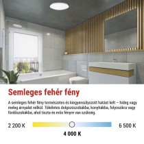 LED mennyezeti lámpatest TIVI, A CLASS, MW sen.kerek, fehér 12,5W, IP44, Természetes fehér