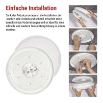 LED-Deckenleuchte TIVI, A CLASS, MW sensor, rund weiß 8,6W, IP44, Neutral Weiß