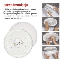 Oprawa sufitowa LED TIVI, MW sensor, okrągła biała 8,6W, IP44, neutralna biel, czujnik MW