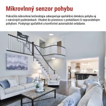 LED stropné svietidlo TIVI, A CLASS, MW sensor, okrúhle biele 8,6W, IP44, Neutrálna biela