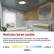 Oprawa sufitowa LED TIVI, MW sensor, okrągła biała 8,6W, IP44, neutralna biel, czujnik MW