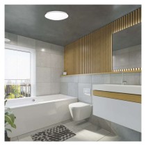 Oprawa sufitowa LED TIVI, MW sensor, okrągła biała 8,6W, IP44, neutralna biel, czujnik MW