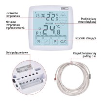 Programowalny termostat pokojowy, przewodowy z OpenTherm, P56A01