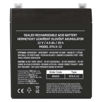 Bezúdržbový olovený akumulátor 12 V/4,5 Ah, faston 4,7 mm