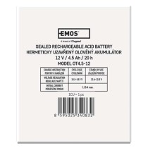 Bezúdržbový olovený akumulátor 12 V/4,5 Ah, faston 4,7 mm