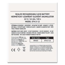 Bezúdržbový olovený akumulátor 12 V/4,5 Ah, faston 4,7 mm