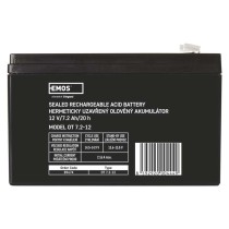 Bezúdržbový olovený akumulátor 12 V/7,2 Ah, faston 6,3 mm