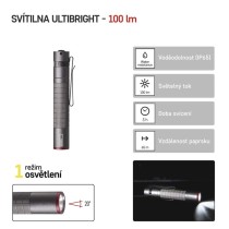 CREE LED kovová svítilna Ultibright 50, 100lm, 1xAAA