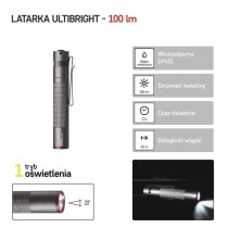 Latarka metalowa CREE LED Ultibright 50, 100lm, 1xAAA