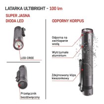 Latarka metalowa CREE LED Ultibright 50, 100lm, 1xAAA