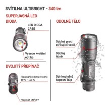 CREE LED kovová svítilna Ultibright 70, 340lm, 3xAAA