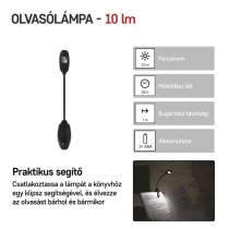 EMOS LED olvasólámpa csiptethető 10lm