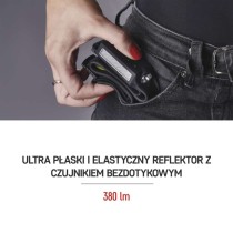 Latarka czołowa LED COB, 380 lm Li-Pol 1200mAh ładowalna