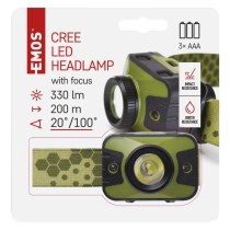 Latarka czołowa LED CREE 330 lm, 200m 3x AAA z zoomem