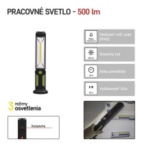 COB LED + LED pracovné svietid. P4525,500 lm,Li-Ion 2000 mAh