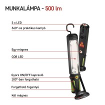 EMOS Akkumulátoros COB LED lámpa 5W 500lm