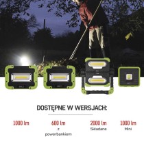 Naświetlacz LED 5W COB, 600lm powerbank 3000 mAh ładowalny