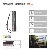 EMOS ULTIBRIGHT 80 CREE LED tölthető fém zseblámpa 600lm