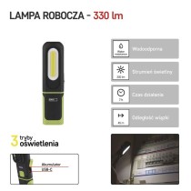 Lampa warsztatowa COB LED + SMD LED 330 lm, 1200mAh, ładowalna